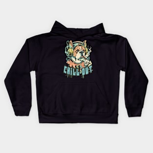 Hip Hop Bulldog Chill Out Artwork Kids Hoodie